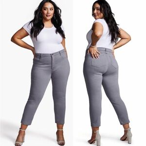 NYDJ Curves 360 Slim Straight Pants Size 16 Short Grey